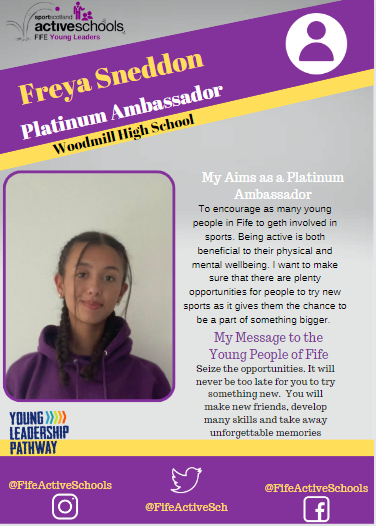 FifeActiveSch's tweet photo. Meet the Platinum Ambassador Team 2022/23 😎

Freya Sneddon S5 

@Woodmill_PE @WoodmillHigh 

#LeadersinSport https://t.co/4CuVIF0BdS