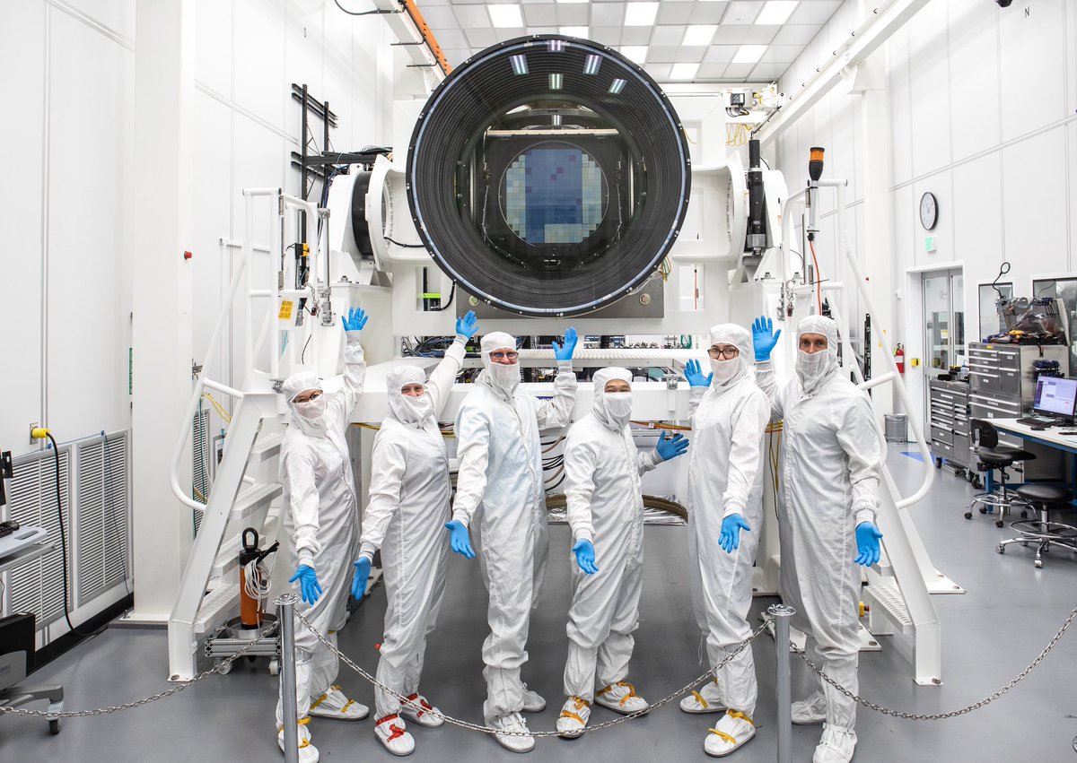 Sciguy999's tweet photo. The world’s largest digital camera for astronomy is taller than a car, has as many pixels as 2666 iPhones &amp; will, over the course of the next ten years, it will go to #Chile help researchers study billions of galaxies at the Vera Rubin Observatory. @slaclab #lsstcamera https://t.co/gvhEeWDlEk