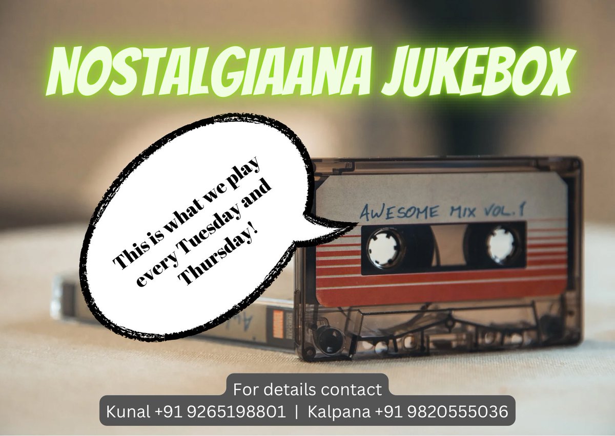 MUZICALLI's tweet photo. Melodious music is our basic ingredients, laced with some authentic and genuine discussion about it. BAS! Aur kuch nahi!!!
#goodmusic #nostalgiaana #jukeboxconnect #music #filmmusic #indianfilmusic #bollywood #90sandbeyond https://t.co/6LazJ4abGV