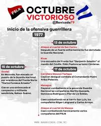 CF💥¡Buenos días!
13Octubre 1977:

En este día se inicia la ofensiva guerrillera de Octubre Victorioso del FSLN, capturando el puerto de San Carlos.

#UnidosEnVictorias 
#2022PuebloVictorioso 

<a href="/pabloubeda7989/">🅿🅰🅱🅻🅾 🆄🅱🅴🅳🅰</a> <a href="/OnesimoNavarre1/">Onesimo Navarrete</a> @alfy_1990