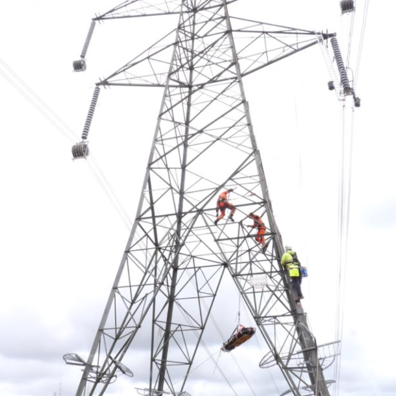 Ever wonder how firefighters prepare for rescue situations involving power lines? 🤔🚒 We worked alongside @morgansindall_i to help @DWFireRescue practice lifesaving rescue operations using an unelectrified pylon. What an amazing opportunity to see the team in action! 👩‍🚒👨‍🚒