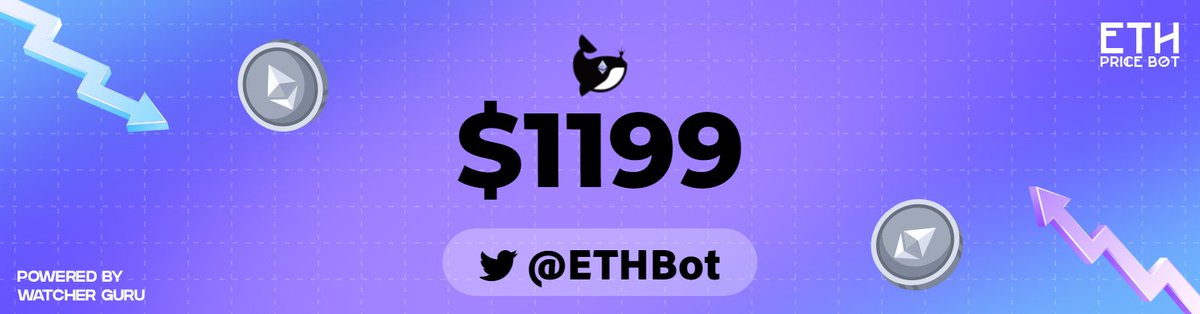 ETHBot's tweet image. #Ethereum Price: $1199 📉