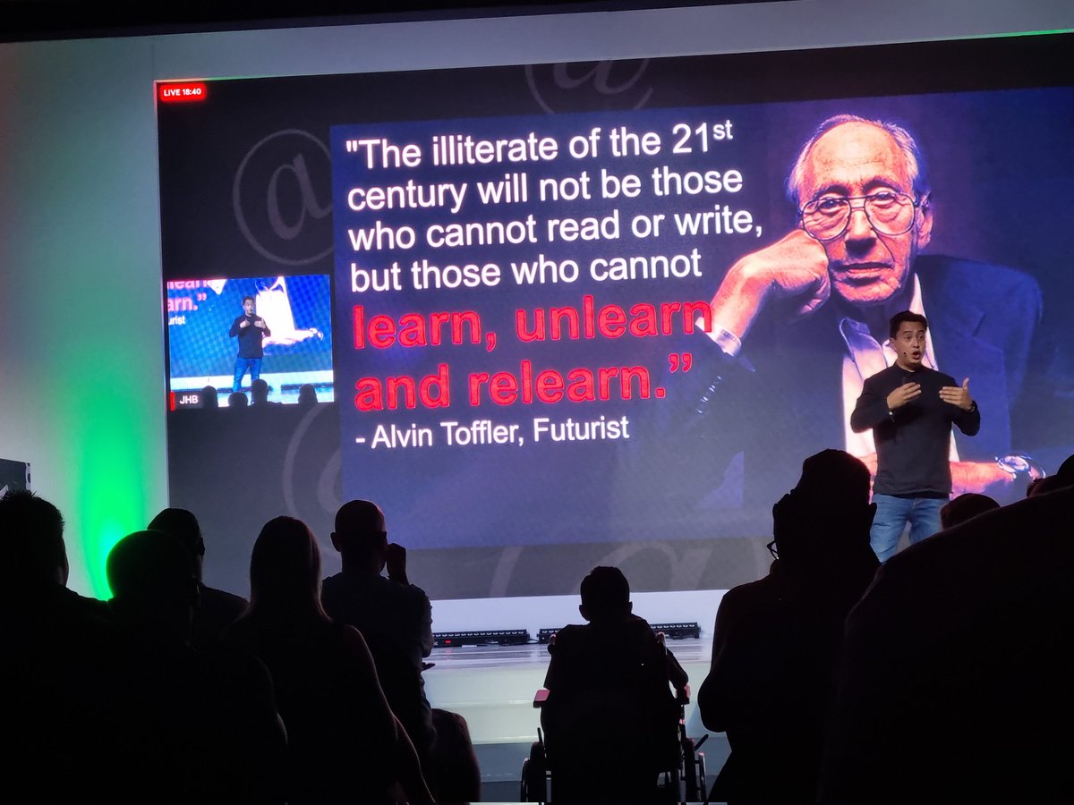 Stuey61296's tweet photo. Craig Wing's key note talk.. Brilliant!
"Sometimes, Nothing happens for decades, but then in weeks decades happen"
Really a thought provoking statement...
#BBDescape2022 https://t.co/JFTO3wi9xk