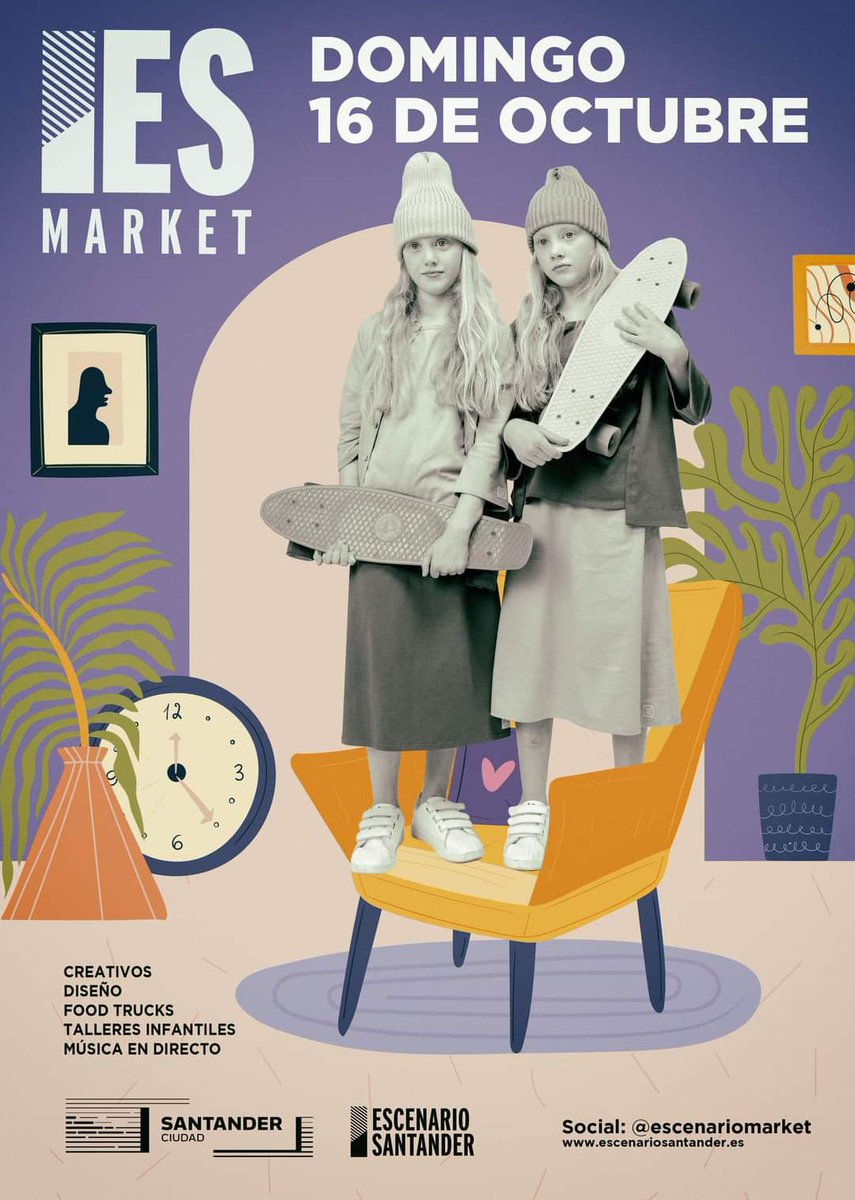 Domingo, 16 de octubre, ES MARKET en Escenario Santander.
#Santander #Cantabria 
<a href="/EscenarioMarket/">Escenario Market</a>