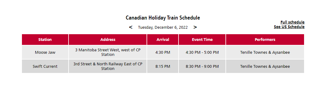 Exciting news! Not only is the <a href="/CanadianPacific/">CPKC</a>
Holiday Train going back on tour this year, but it will also visit Swift Current at night on December 6!

Are you excited?