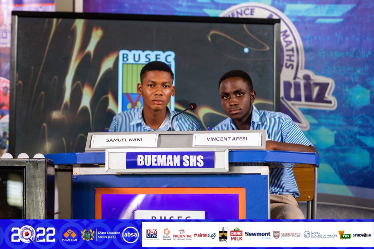 insidebusec's tweet photo. KNUST SHS AUDI:

End of Round 1: 

St. Mary’s Girls’ SHS: 13pts
Krobo Girls’ SHS: 13pts
Bueman SHS: 2pts 

It’s a ‘girls girls’ thing in this round💃. BUEMAN left behind. 

More work to do boys, come on ! 🤞

#NSMQ2022 #NSMQPrelims #Primetime https://t.co/OsuqB6fayJ