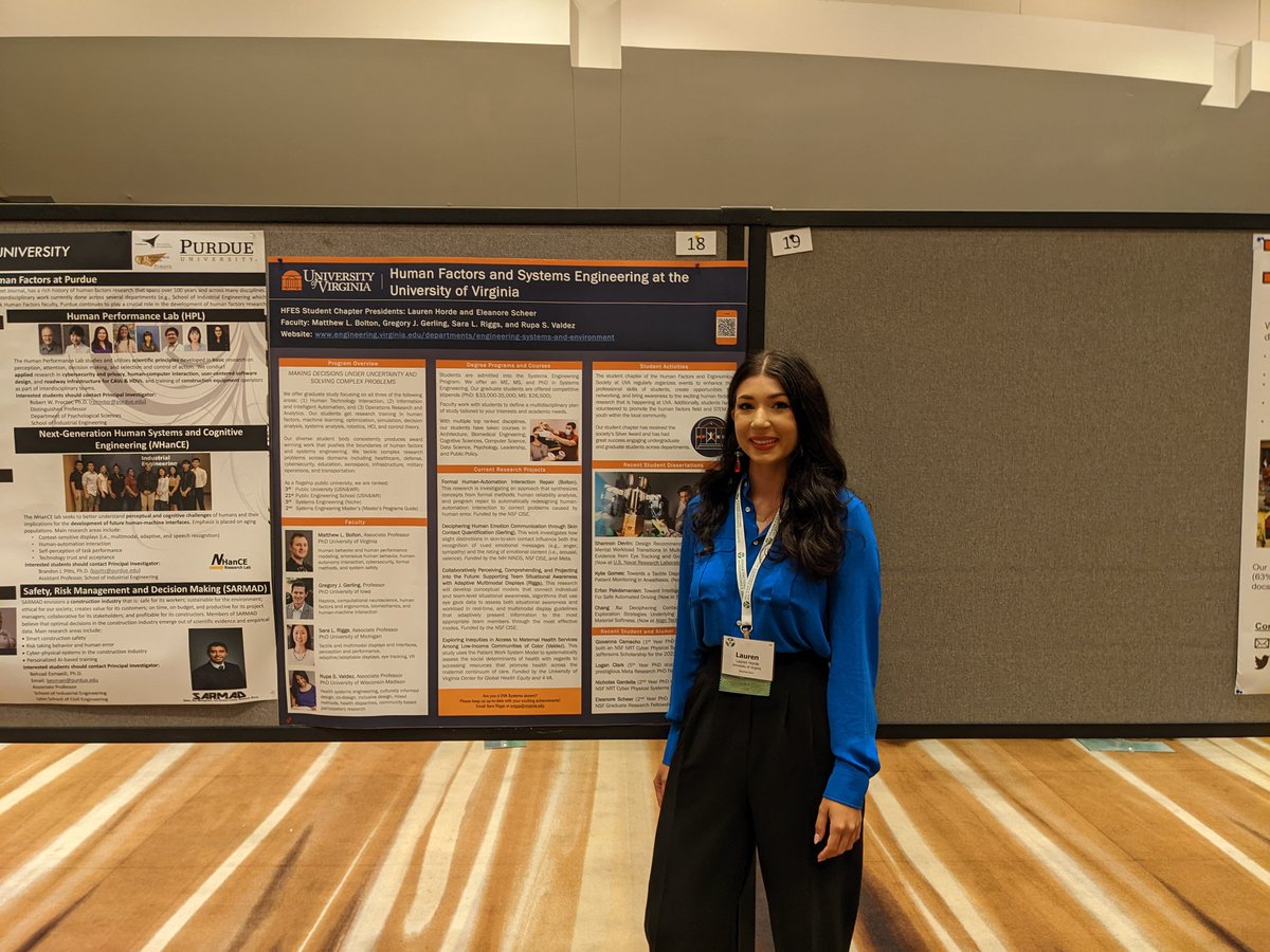 Come see the <a href="/HFESUVA1/">HFES at UVA</a> poster in Atrium A! Our co-presidents, Lauren and Nora, did a great job putting this together #hfes2022