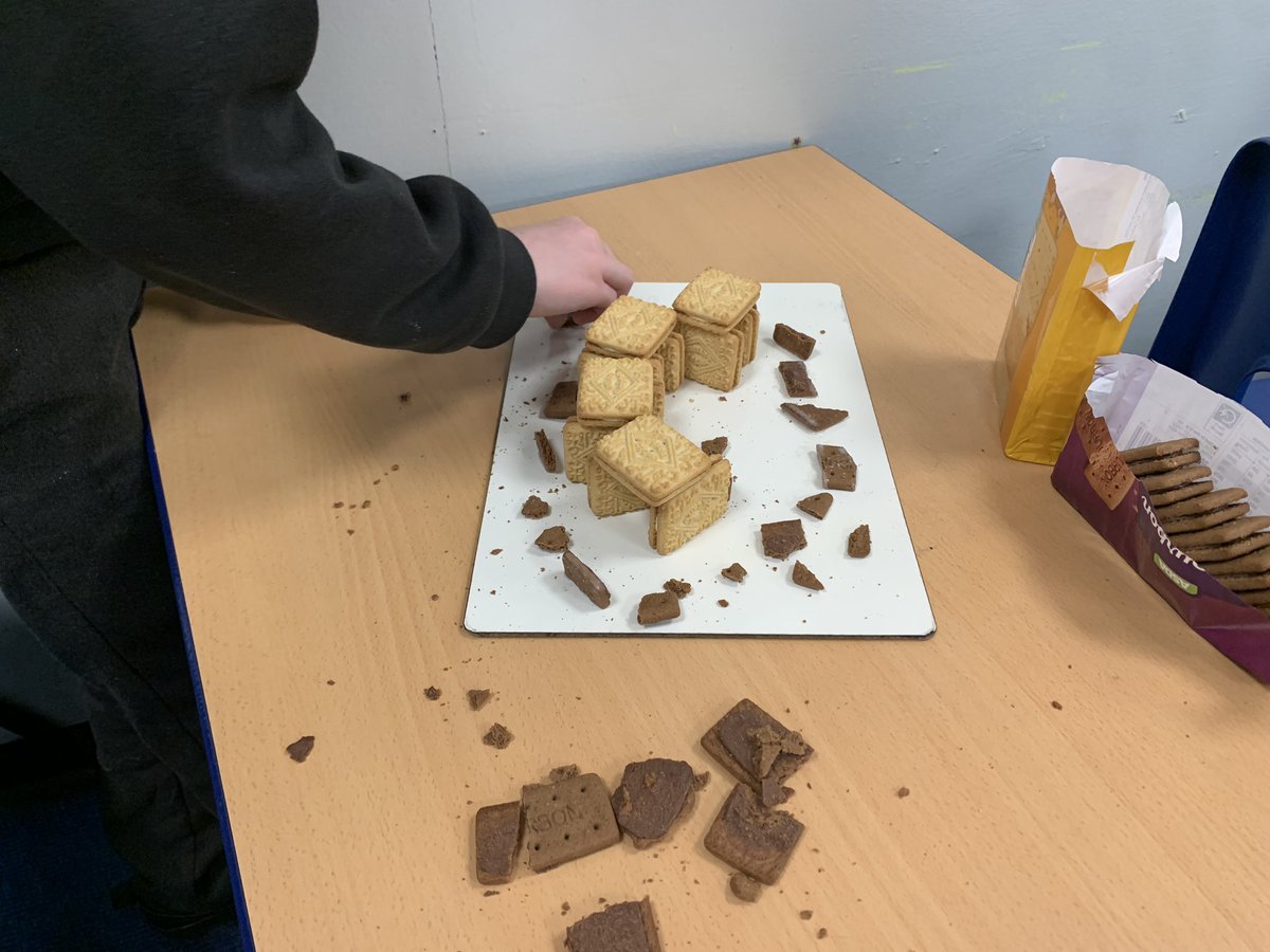 RidehalghMr's tweet photo. ‘Biscuithenge’ was a massive success. Sitting eating icing covered bourbons and watching horrible histories is definitely a high point of my teaching career so far…the kids enjoyed it too https://t.co/pLdDdwilpI