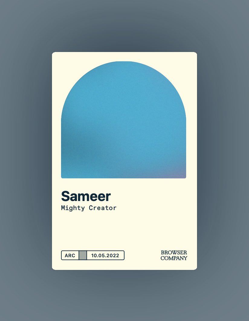 odd_angle's tweet image. fascinated by this card from the @browsercompany 
what is it with me and #gradients ?