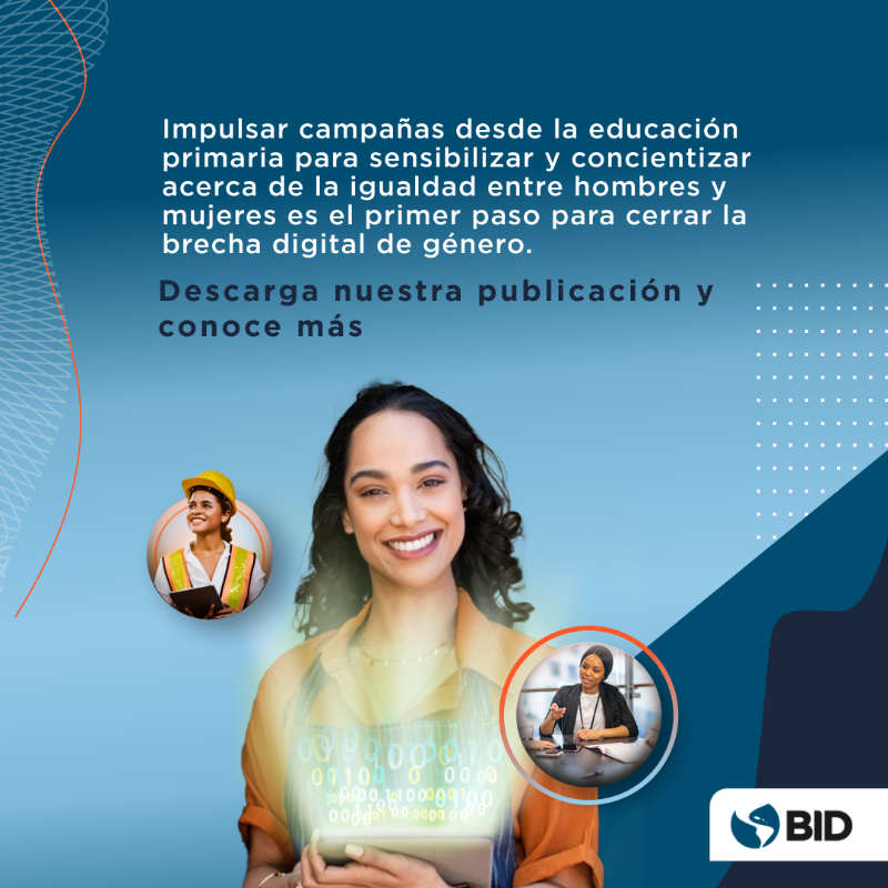 el_BID's tweet photo. Para lograr una #TransformaciónDigital empresarial con enfoque de #Género es necesario resolver el problema desde la raíz. Este nuevo estudio provee un mapeo de las causas de la brecha digital de #Género y soluciones de #PolíticasPúblicas para cerrarla: