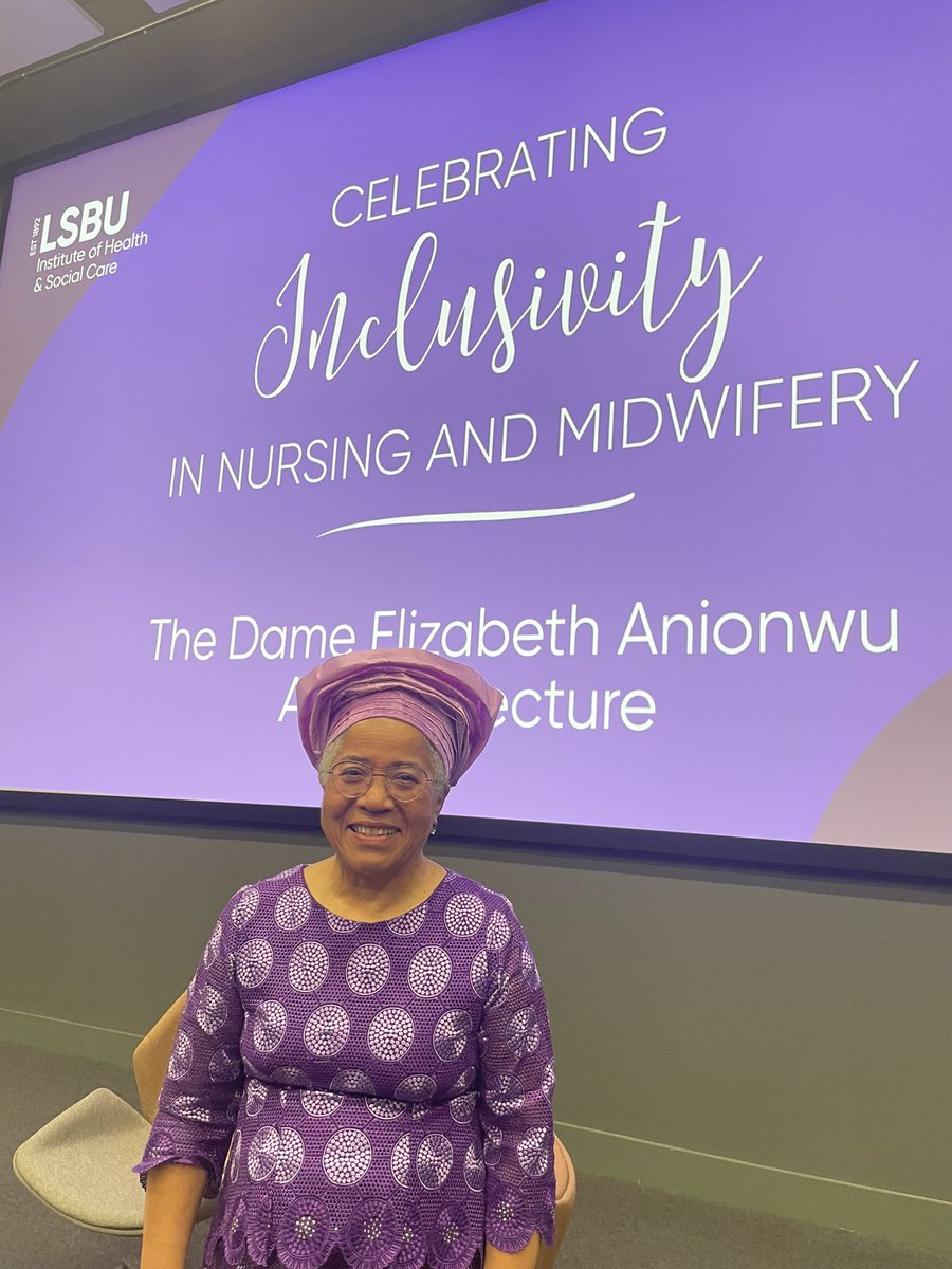 nhudsonbasing's tweet photo. An evening celebrating this amazing human &amp; inclusivity in Nursing &amp; Midwifery with the launch of the Dame Elizabeth Annual Lecture with an incredible inaugural guest speaker 🤩💜 @EAnionwu @CalvinMoorley @lauraserrant @LSBU https://t.co/DjDcCLF9nW