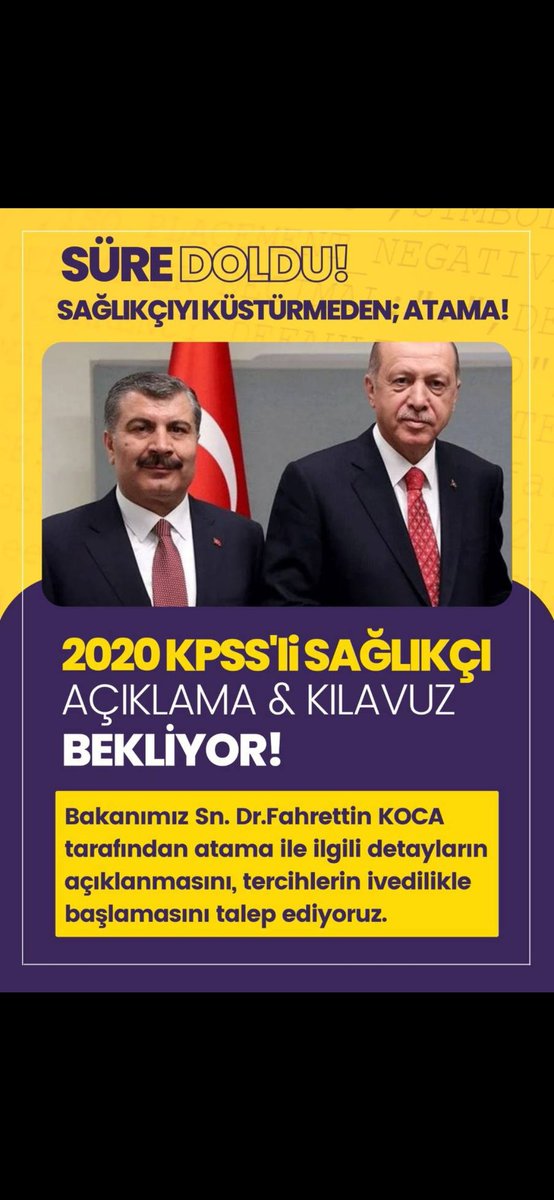 AyselGencer5's tweet photo. Bizler 2020 KPSS puanlarımızla atanmak istiyoruz sayın @drfahrettinkoca FKSüreBitti AtamaVakti https://t.co/W7lk0gr9n9
