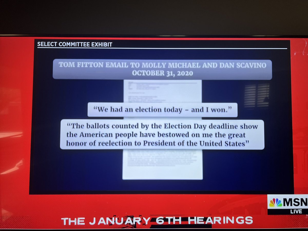 So TFG said in a letter he won re-election on OCTOBER 31. #Jan6thHearings #Jan6Hearings