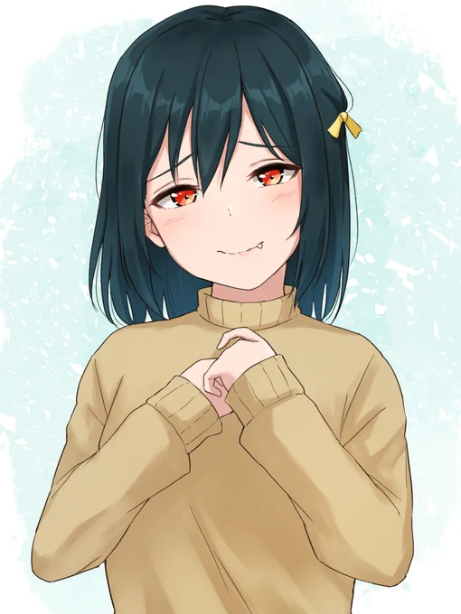 照れ……三船栞子ちゃん…… 