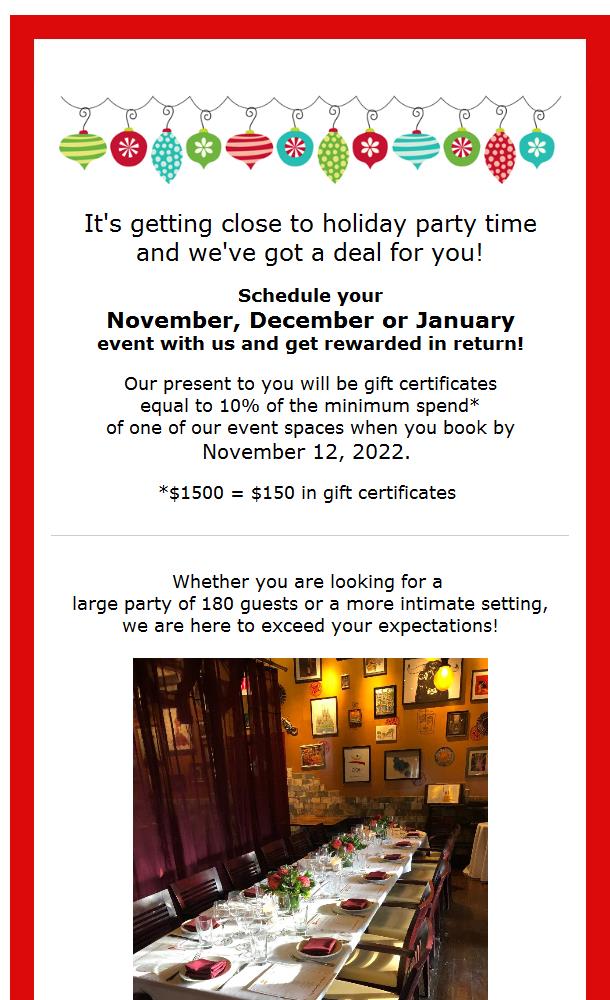 TheLona's tweet photo. Get Rewarded for Booking Your Holiday Event Early! https://t.co/uzY3xyWcvb https://t.co/eVZx5hXQLF