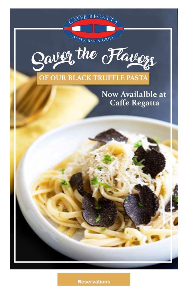 CaffeRegatta's tweet photo. Indulge in Caffe Regatta's Black Truffle Pasta, Now Available!?? https://t.co/nZDWM18ncw https://t.co/qqVIC2pCin
