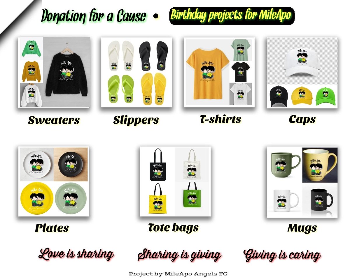MileApoAngelsFC's tweet photo. "Birthday Projects donation for cause for MileApo coming soon 💚fam hoping you will support it and be a good Samaritan to all in needs " fighting ! All the items are give aways to those who want to give love and care to others .love is sharing💛
#Nnattawin
#MilePhakphum
#MileApo https://t.co/CWTyvNhyEm