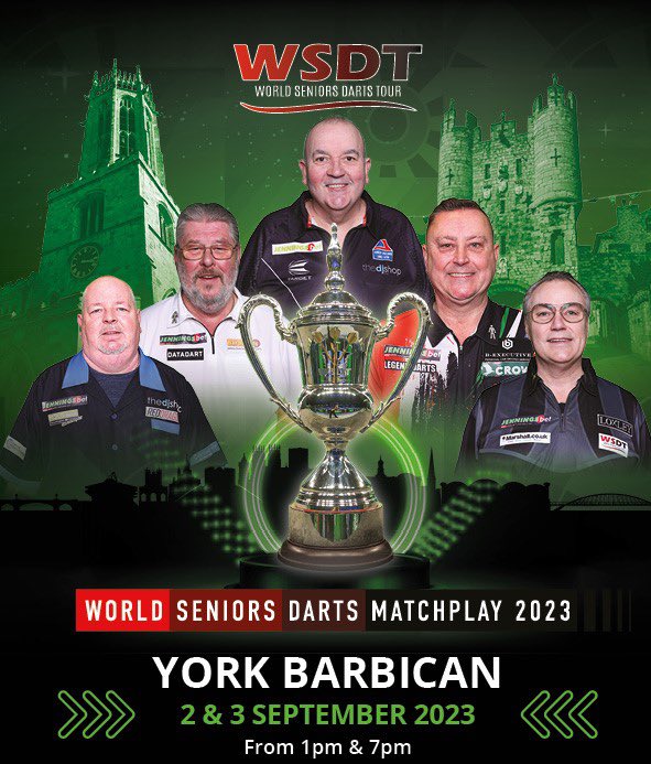 The World Seniors Matchplay has a new home 🏠 The @yorkbarbican will play host to the 2023 staging of the Seniors Matchplay! 🎯 Grab your tickets now 🎟️ yorkbarbican.co.uk/whats-on/world…