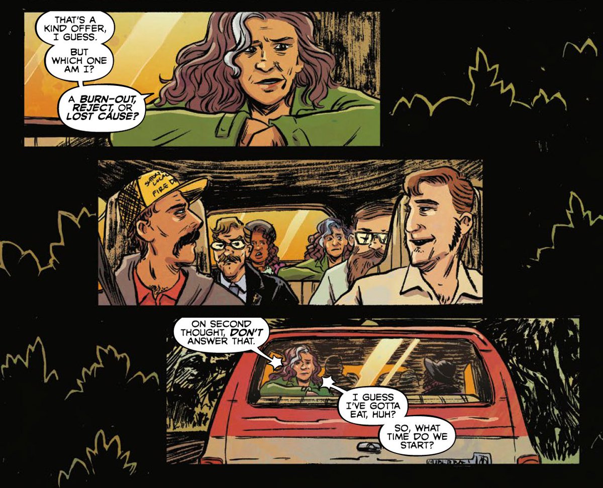 Two of my favorite moments from DOOR TO DOOR NIGHT BY NIGHT #1 by @cullenbunn, @sally_cantirino, @deezoid & @andworlddesign Early orders are so 🔥 we just upgraded it to an ongoing! But! preorders close (FOC) on Monday, Oct. 17th! So please 🙏🏻🖤 RT & tell your shop you want it.