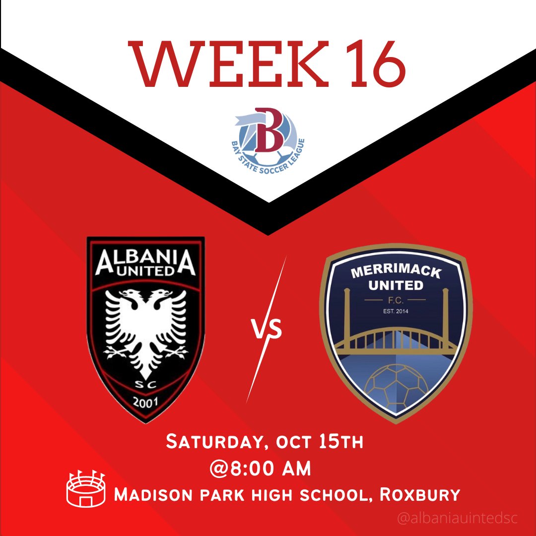 🏆BSSL D1 Week 16
📅Saturday, Oct. 15th
⏰8:00 AM
🏟️Madison Park High, Roxbury
⚔️@MVFootballClub