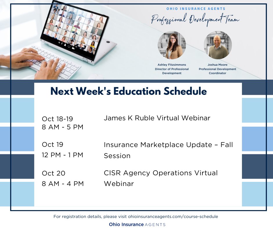 It's shaping up to be another great week in OIA Professional Development! Here's what's going on next week. Register for all courses here: bit.ly/2QwwbuL