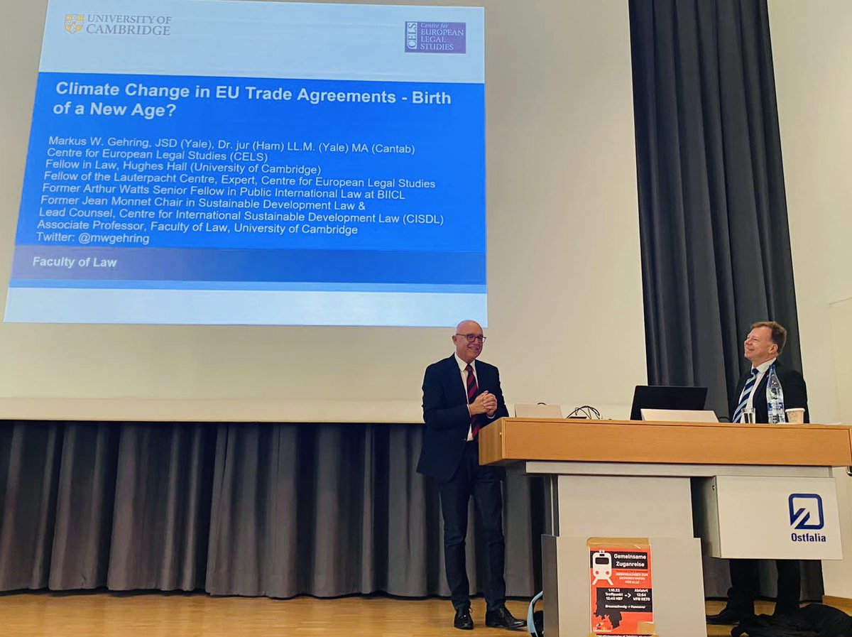 Thank you @mwgehring for sharing deep insights on the future of #EU #TradeAgreements to help mitigate #ClimateChange & foster #SustainableDevelopment💡@WinfriedHuck @elkewilharm @antjeschwalb @tuBraunschweig @BELSOstfalia @cisl_cambridge @Cambridge_Uni @intsustainlaw