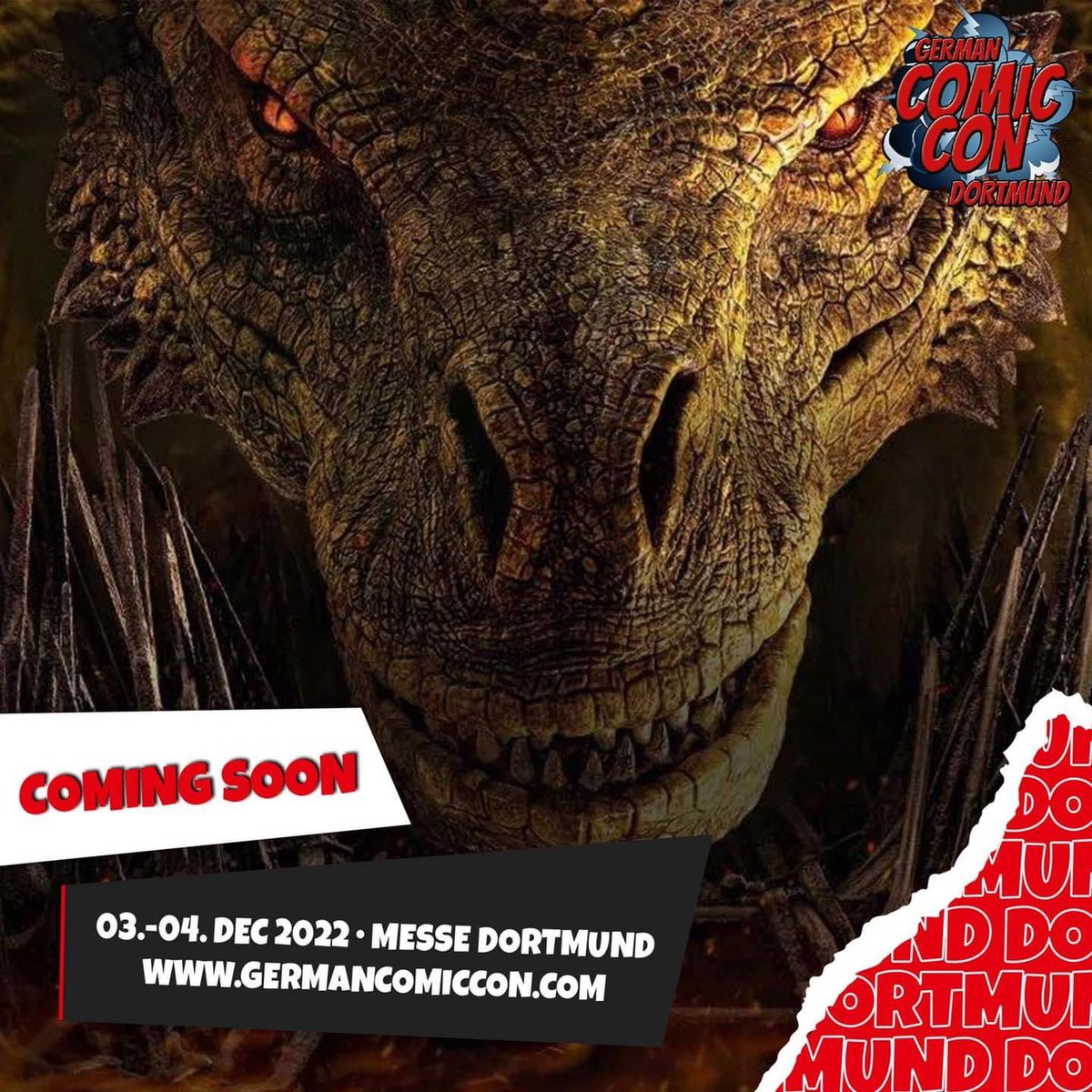 German Comic Con Dortmund, 3-4 Dezember 2022, Messe Dortmund
Tickets: bit.ly/3Q5vqm3

Coming soon!