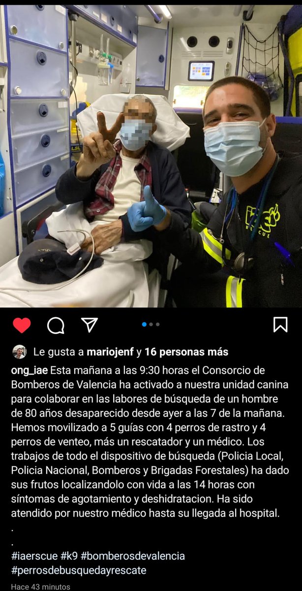 Después de la tormenta siempre llega la calma, esta vez una calma feliz y alegre para cerrar este día. 

Cuestión de trabajo en equipo, compañerismo y dedicación.

<a href="/ONGIAE/">IAE</a> <a href="/BombersValencia/">Bombers Consorci VLC</a> <a href="/GVA112/">Emergències 112CV</a>