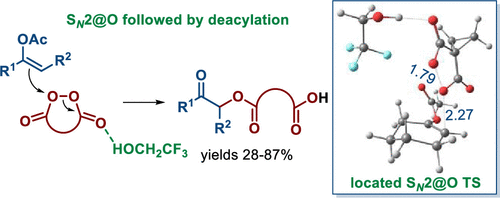JOC_OL's tweet photo. Trifluoroethanol often has surprisingly large effects on reactivity. Here, Vil', @Medvedev_MG, @alterex2013, @IAlabugin report the multiple roles of TFE, from H-bonding partner to nucleophile, in assisting SN2@O and subsequent steps in oxidative cascades https://t.co/pE3b1eZHGn https://t.co/LsEWp4VJl3