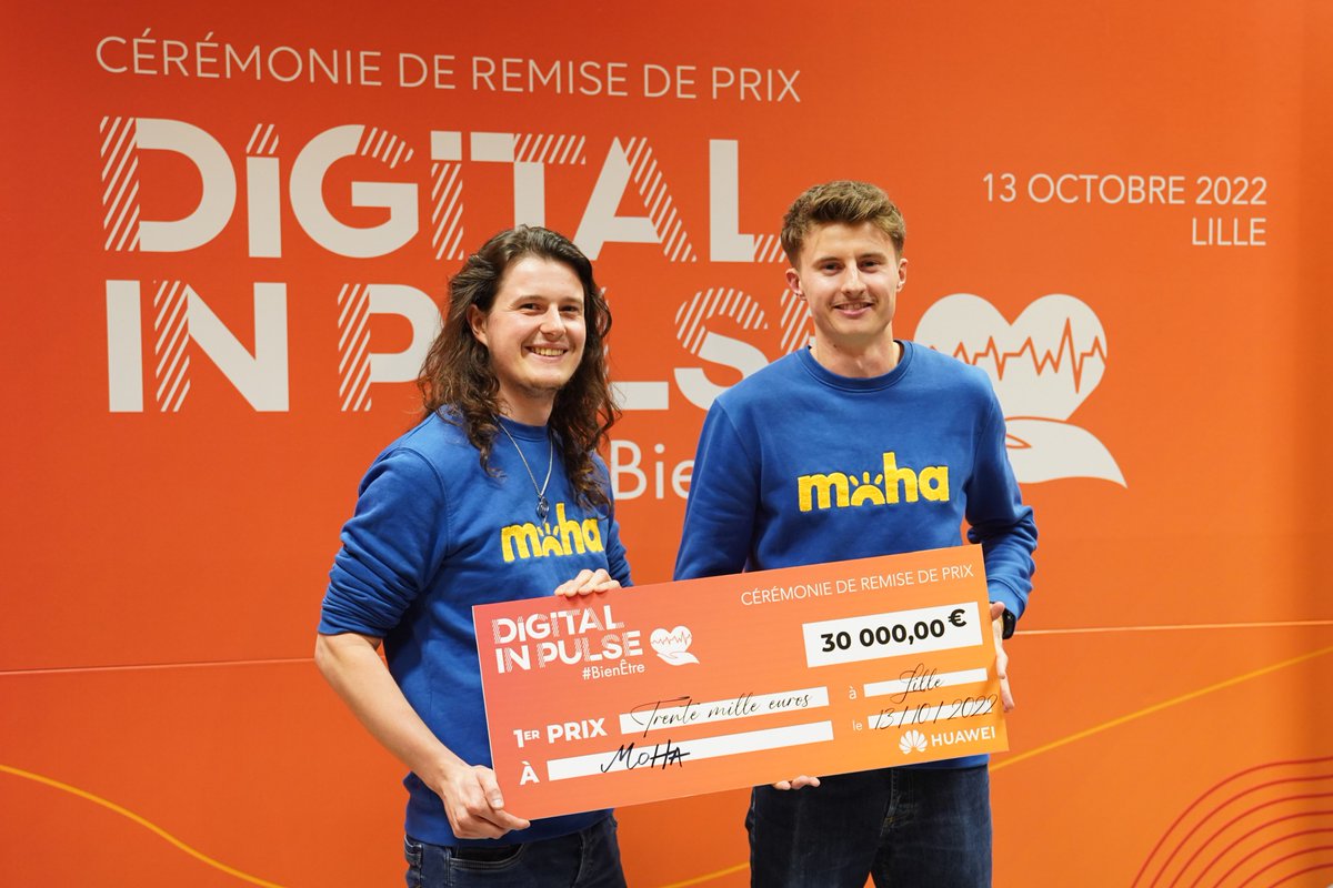 HuaweiFr's tweet photo. 🏆Le 1er prix de Digital #InPulse Lille est décerné à la #startup @Moha_app qui propose une application de #santé en partenariat avec des laboratoires de recherche.🩺
Avec l'#IA, les utilisateurs sont orientés vers des solutions personnalisées pour prendre soin de leur #BienÊtre. https://t.co/3kRmkawvzd