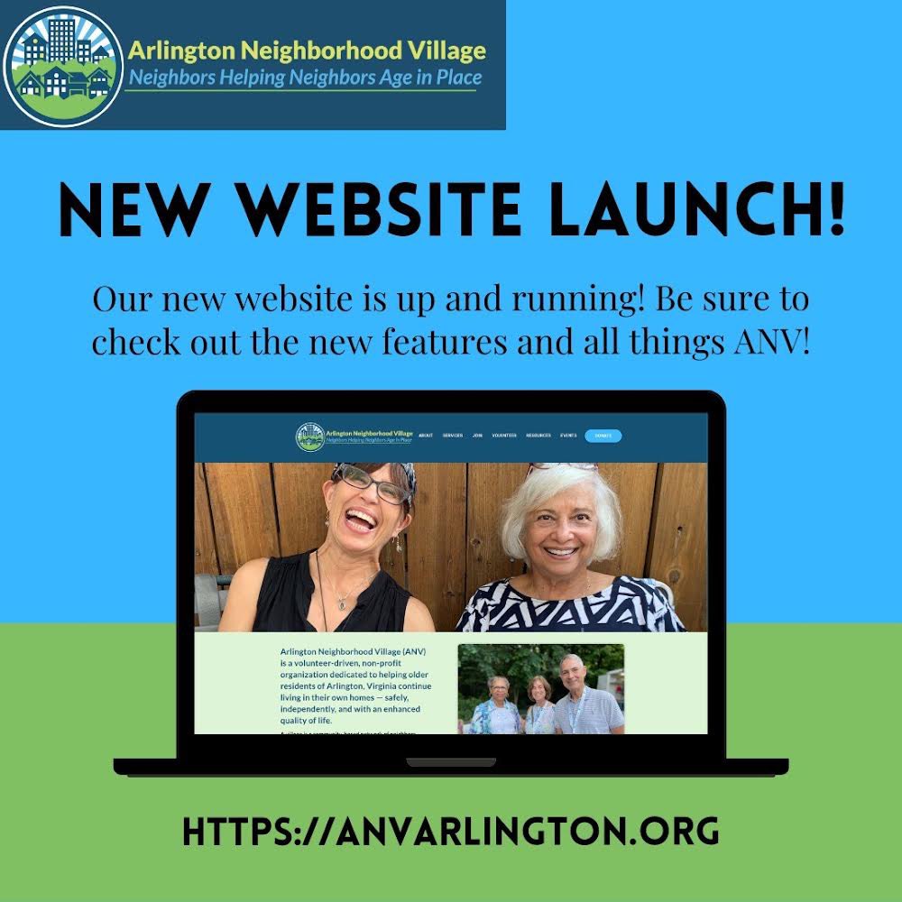 We are thrilled to share ANV’s new website!Thank you to our sponsors Goodwin Living, <a href="/Sun_Design_Inc/">SunDesignRemodeling</a> , and @BeallRehill for all of their support throughout this process.
 
We have a simple new URL: ANVarlington.org
 
#ANV #ArlingtonNeighborhoodVillage #newwebsitelaunch