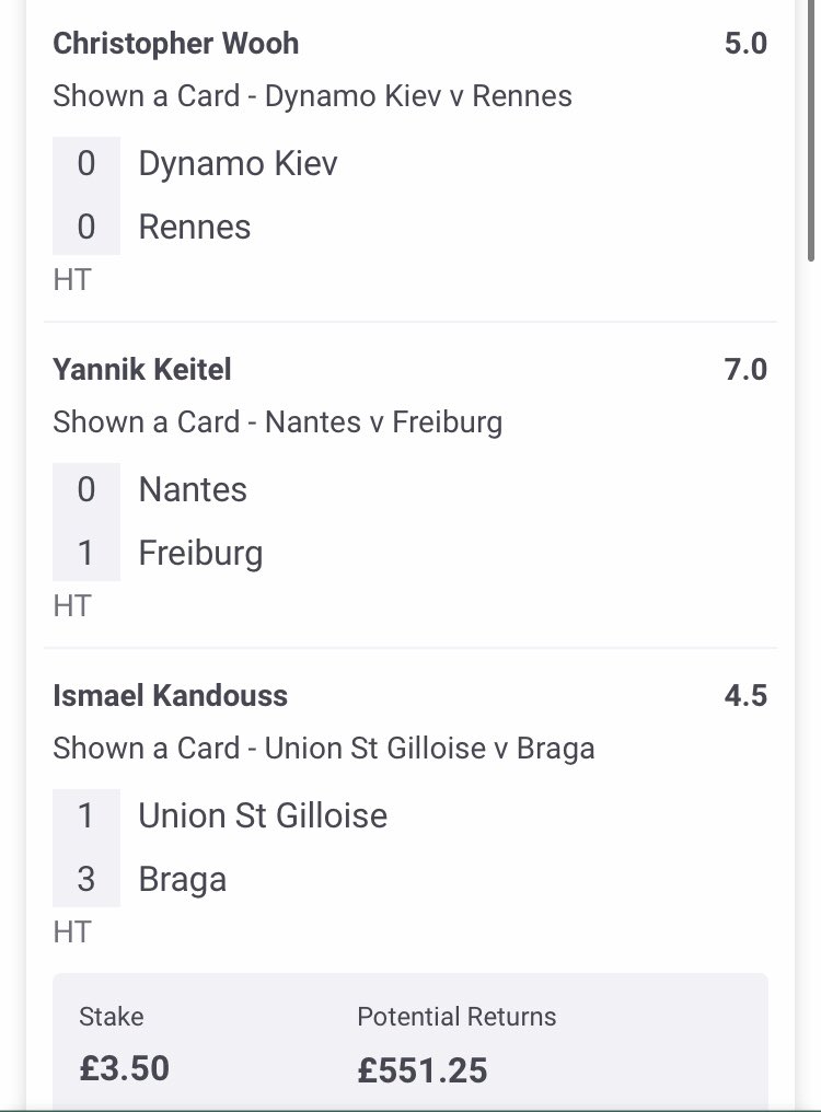 InplayIcon's tweet image. Half time treb- 3.50 returns 550