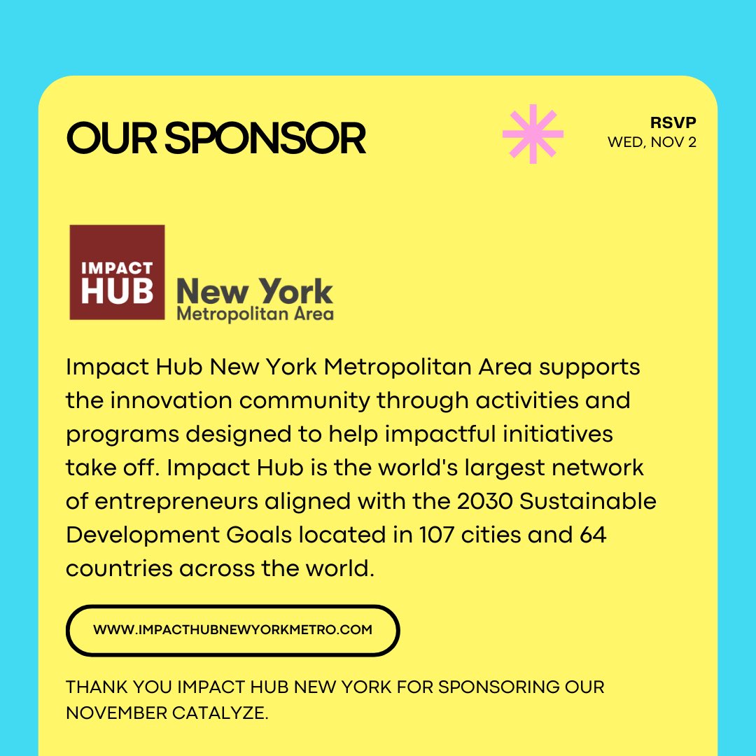 We are happy to be sponsoring the first monthly virtual learning and networking activation by the @womennclimate hosted by Michelle Li and Stephanie Korbely.

Date: Wednesday, November 2
RSVP: womenandclimate.co/catalyze 

#IHNYMetro #Women #WAC2022 #Climate #ClimateAction