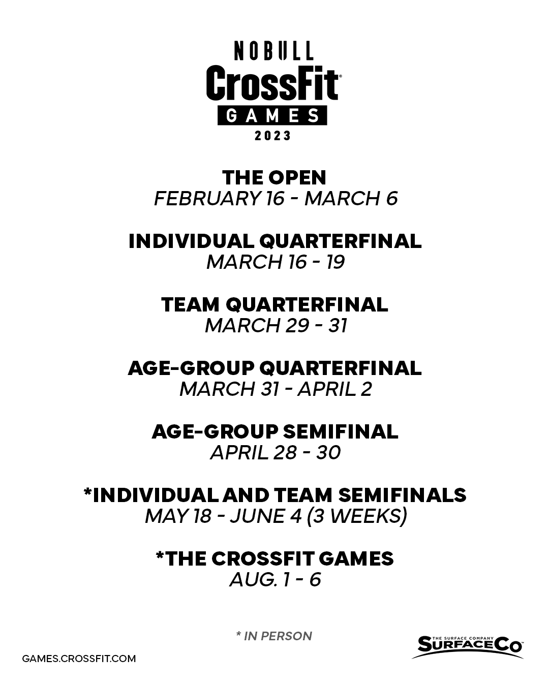 The CrossFit Games on Twitter "Mark your 2023 Calendars https//t.co