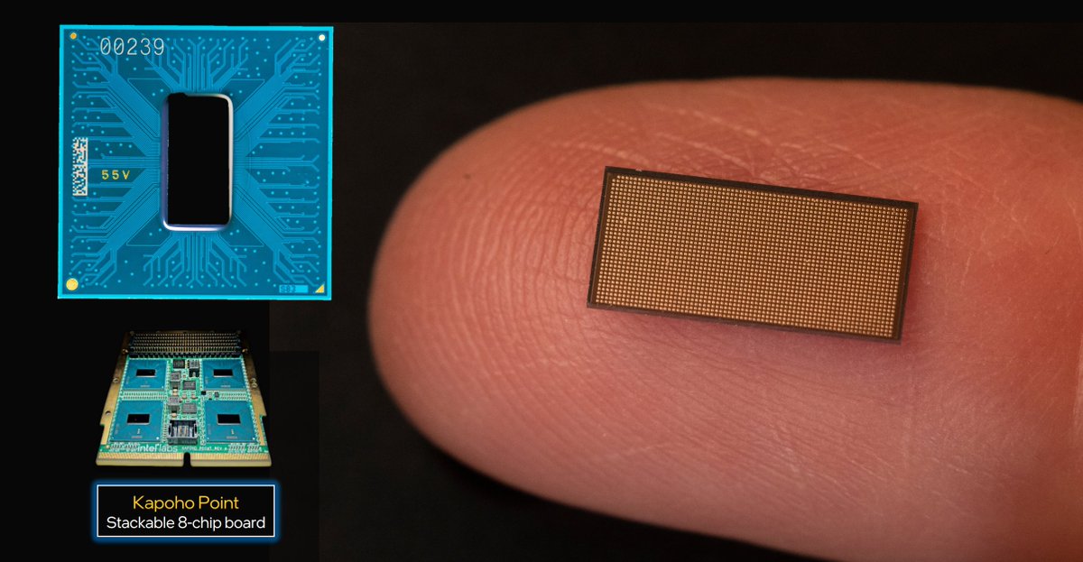 This chip is so tiny! 🤏 Join me and <a href="/SeattleDAML/">Seattle DAML</a> on Nov 9 to learn about Spiking Neural Networks, Loihi, and get a preview of Intel's next generation of GPUs and machine learning hardware meetup.com/seattle-daml/e…