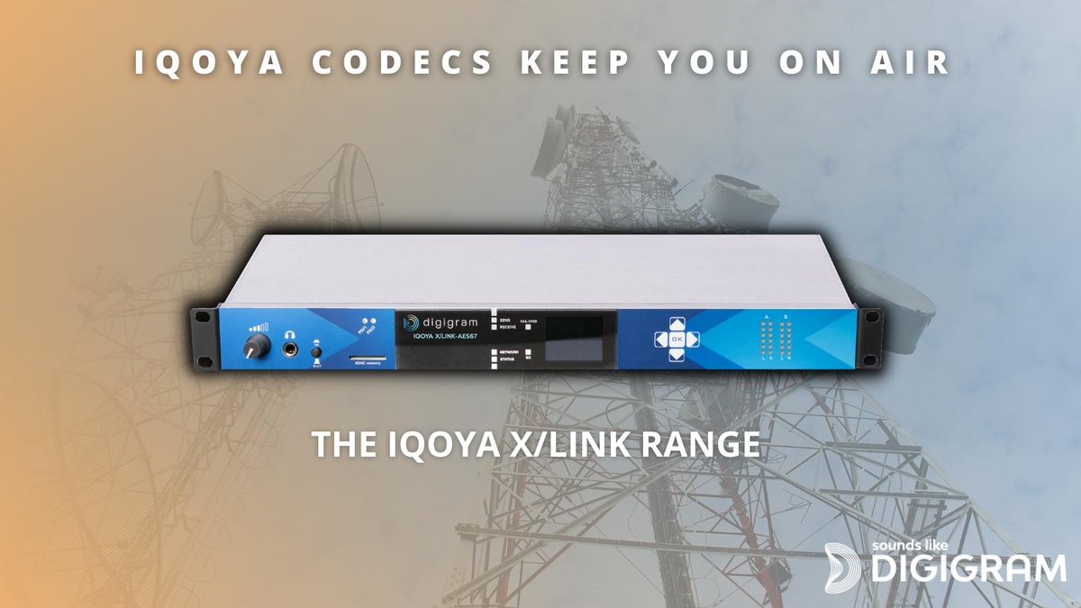 digigram's tweet photo. Powerful, simple, and reliable, you can lean on our IQOYA X/LINK range of codecs for all your operations! It is time to upgrade to the most advanced AoIP codecs available today - Come and see for yourself! 🚀-
Learn more 👉 https://t.co/R7dNL3xueA
#Digigram #Broadcast #Aoip https://t.co/COQgveG5c6