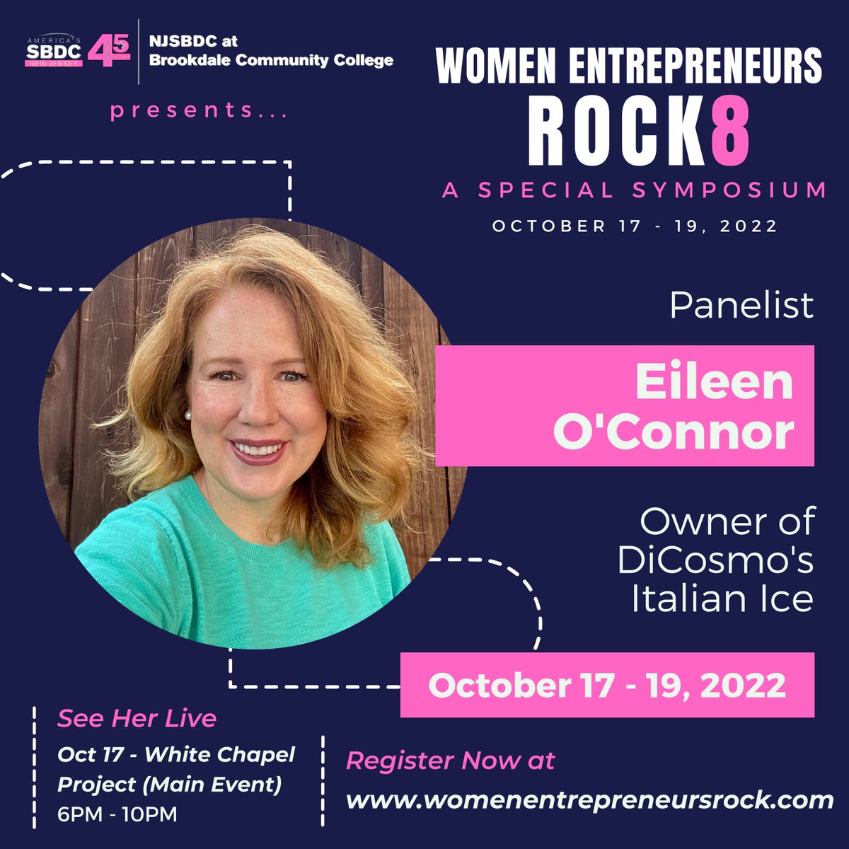While our next panelist might run an Italian Ice empire, she's definitely warming things up on our panel!

Come see Eileen O'Connor - owner of DiCosmos Italian Ice - speak LIVE at Women Entrepreneurs Rock 8 on 10/17! #NJ 

Grab your ticket for $20 here: ce.brookdalecc.edu/search/publicC…