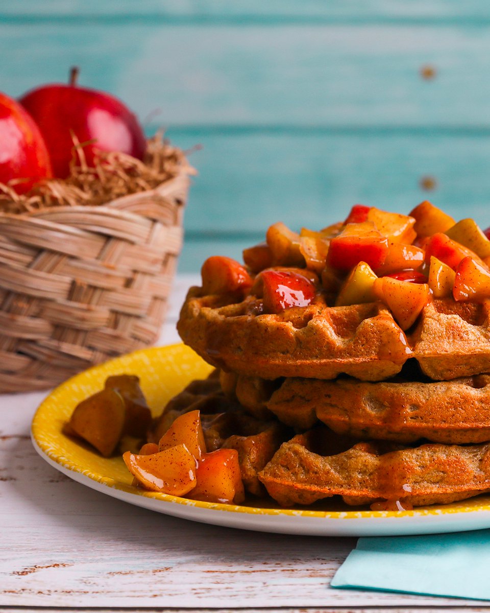 morinuplus's tweet photo. FALL CINNAMON APPLE TOFU #WAFFLES 🍎⁠
⁠
Whether you just went #applepicking at the orchard or the grocery, apples go with waffles! Add Mori-Nu Plus Fortified Tofu to batter for nutrition. 

#Halloween is soon, but nothing's spooky in our vegan recipe! ➡️ https://t.co/kvyfnyYcSG https://t.co/cE2Z9aOIp6