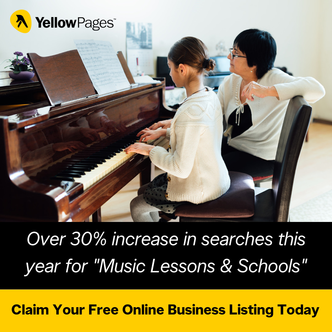 Connect with customers online with a free business profile on YellowPages.ca! 

Visit bit.ly/3TgZPPL to fill out the form to get started today.  

#smallbusiness #digitalmarketing #musicteachers