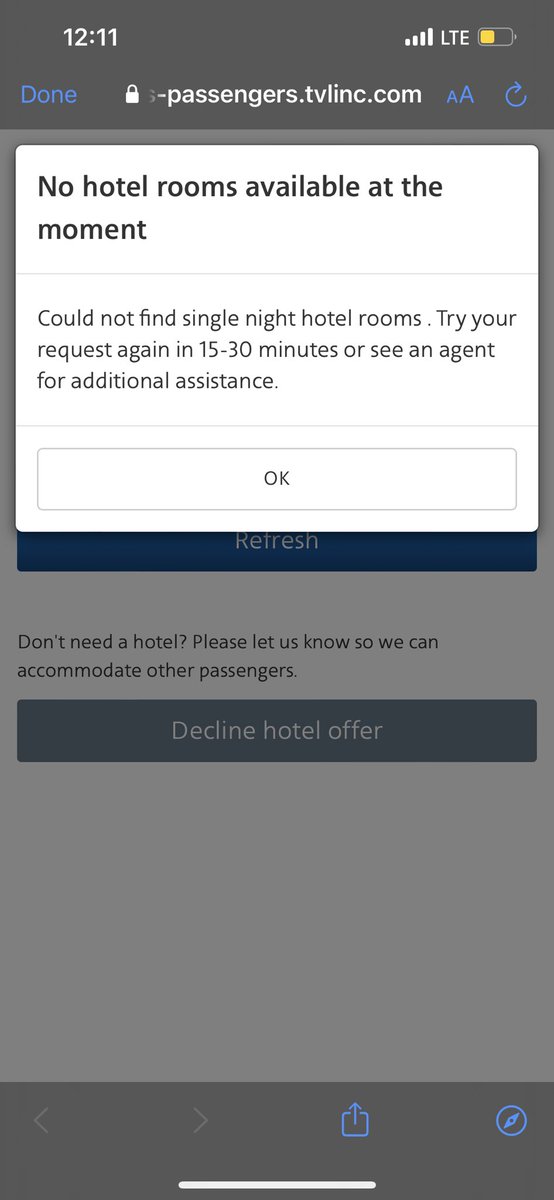 vickysc0tt's tweet photo. @AmericanAir unfortunately I had a connecting flight (AA5065) last night that was missed due to maintenance on my first flight, AA5169. I got a hotel/meal voucher and they didn’t work so I was stuck in the airport over night. Is there anything that can be done to rectify this? https://t.co/sezpZG3xVX