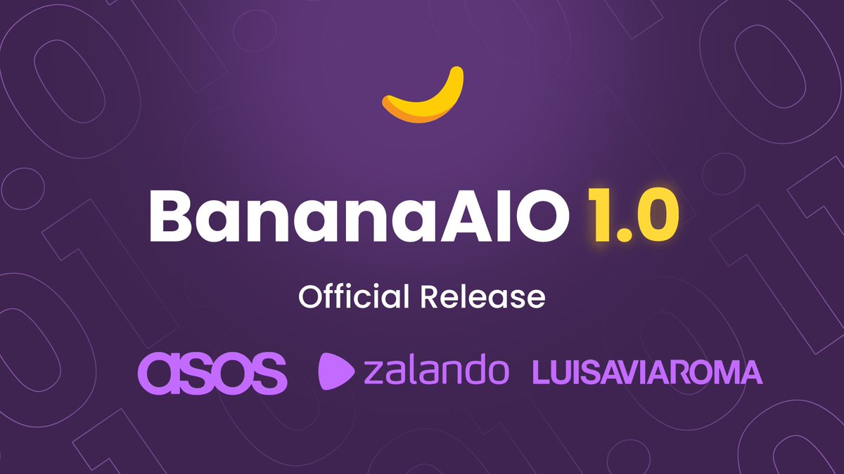 BananaAIO 1.0 is finally here🍌

2 new sites have been added (Luisaviaroma + ASOS) and our members are ready to destroy them too!

Initial price is 250€ and then 50€/month

A twitter restock is going to occur in the next days, stay tuned!!