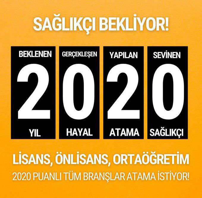 ahmetesmer2121's tweet photo. 2020 sağlıkçılarının Hedefi hakkını alana kadar durmamak @drfahrettinkoca 
FKSüreBitti AtamaVakti https://t.co/2shhwXoyGZ