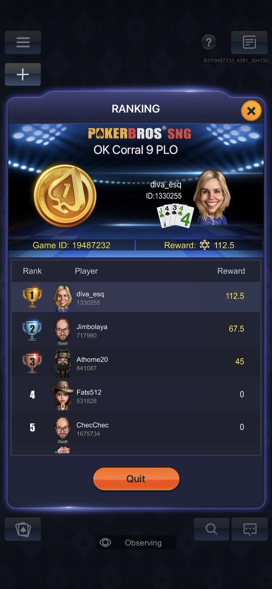 divaesq's tweet photo. @Angry_Polak Won the Wednesday night PLO home game SNG with the Robbi. https://t.co/TbQeQBCs9N
