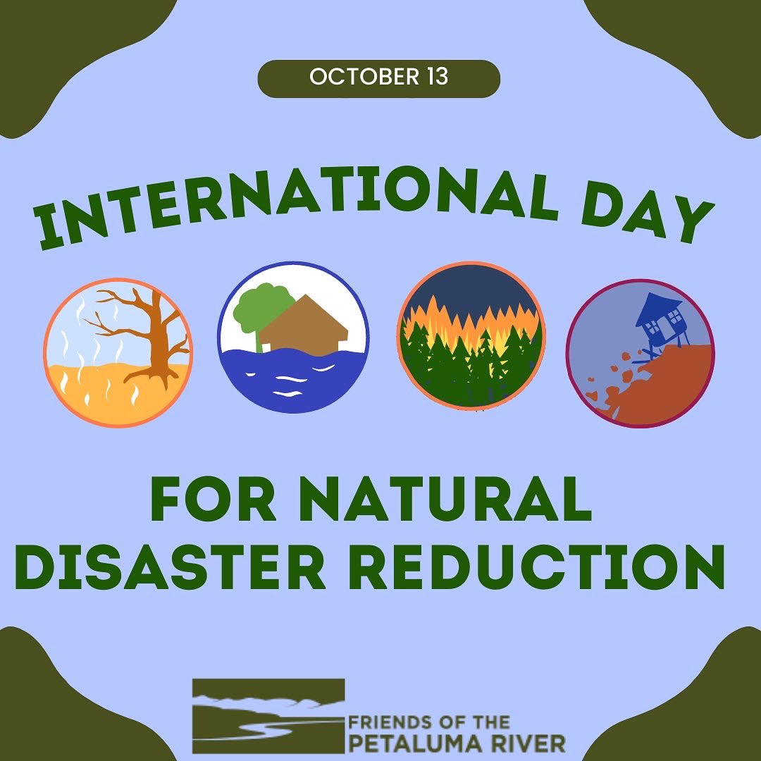 FOPR_Petaluma's tweet photo. #October13 Today we acknowledge the work being done at home and around the world to reduce the risk of natural disaster and the subsequent loss of lives.
#PetalumaRiver https://t.co/VBV3ojx19f