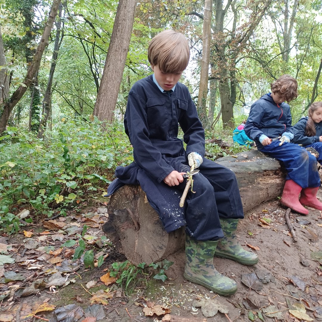 Sherborneprep's tweet image. In the atmospheric, Autumnal mists of the day, year 5 spent their time in Forest School whittling magic wands!

#countryprep #sherborneschools #dorsetschools #forestschool #sherborneprep