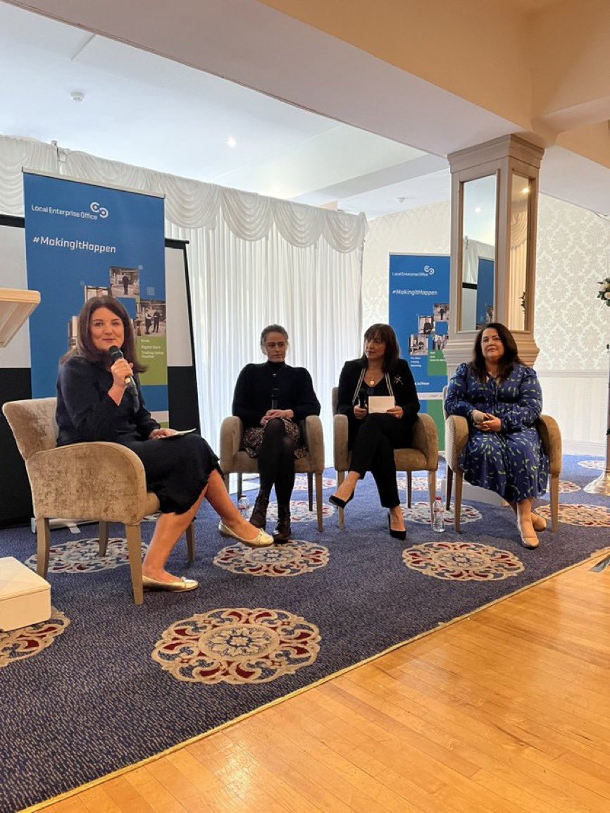snapmayo's tweet photo. We had a fantastic day celebrating National Women’s Enterprise day. Thanks so much to @leomhaigheo for having me as a speaker, along with female entrepreneurs, Chloe Gardiner of The Wonky Woolins, Anne Conlon @acallaboutsales &amp; led by MC Loretta Ní Ghabháin @LorGMedia 👏 #NWED. https://t.co/p7gnmFx23c