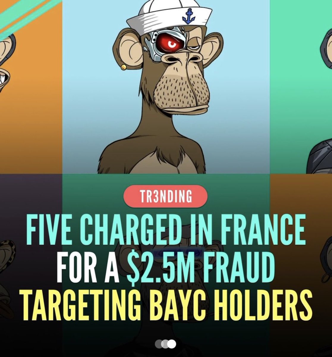 French authorities have charged five young individuals for allegedly using a phishing website to scam victims out of millions of dollars worth of their NFTs, including those belonging to the Bored Ape Yacht Club collection. The individuals were identified by @zachxbt