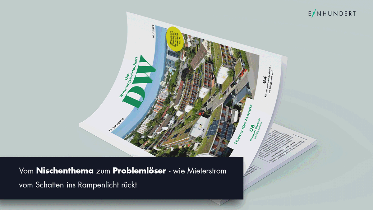 Vom Nischenthema zum Problemlöser: Wie #Mieterstrom vom Schatten ins Rampenlicht rückt erklärt u.a. unser CEO Dr. Ernesto Garnier in der Zeitschrift @DW_aktuell Ausgabe 10/2022: 
👉einhundert.de/wp-content/upl…
#Energiewende