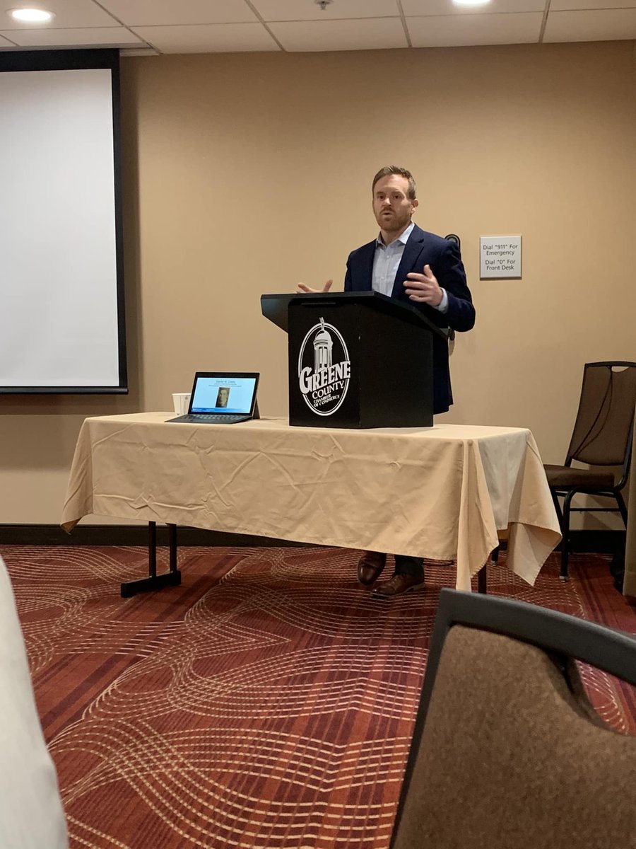 This morning the Greene County Chamber welcomed Alex Harper of the <a href="/PAChamber/">Pennsylvania Chamber</a> to Waynesburg. It was great to get an update on the Harrisburg landscape. #SD46 #Happeningsinthe46th