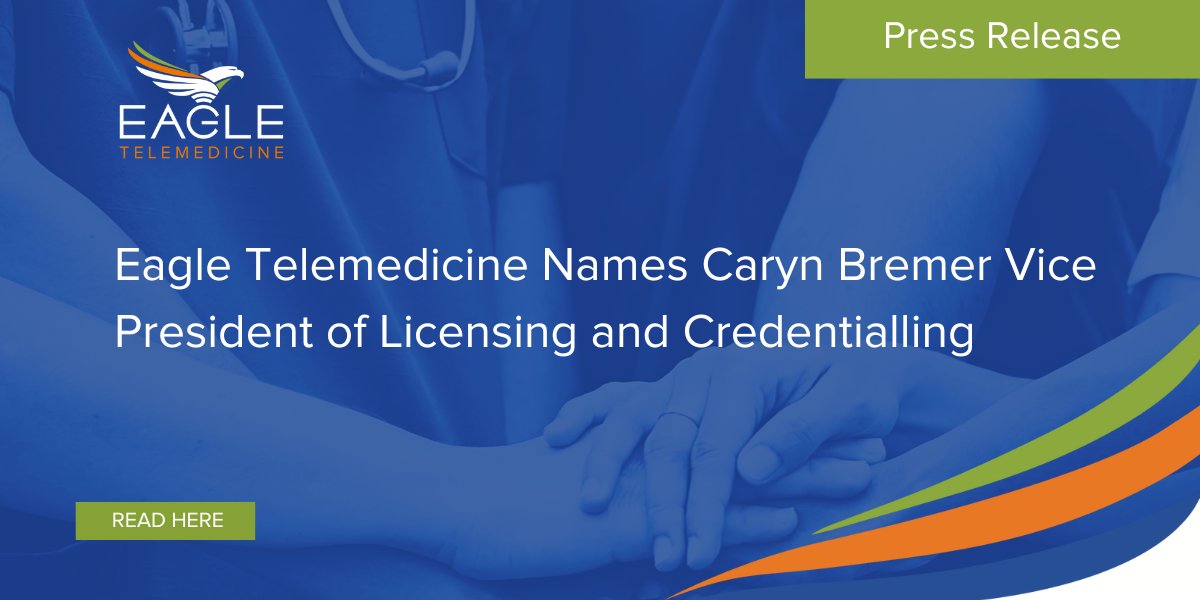Read the News! #EagleTelemedicine welcomes Caryn Bremer as Vice President of Licensing and Credentialing. As a medical industry leader, she brings decades of operational, customer service, and physician services expertise to the team. #customerservice hubs.ly/Q01pGGc60
